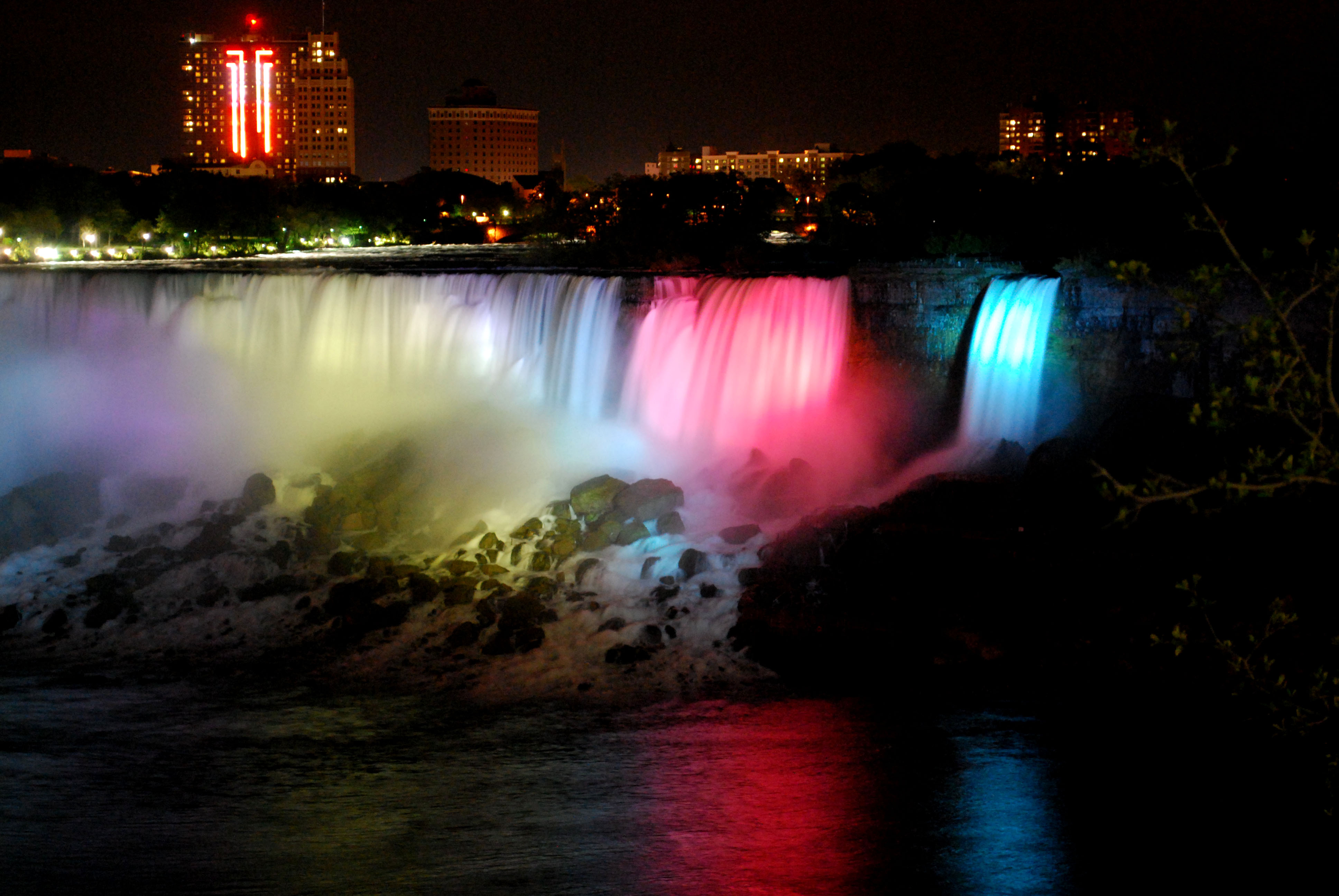 водопад ниагара мост город ночь огни без смс